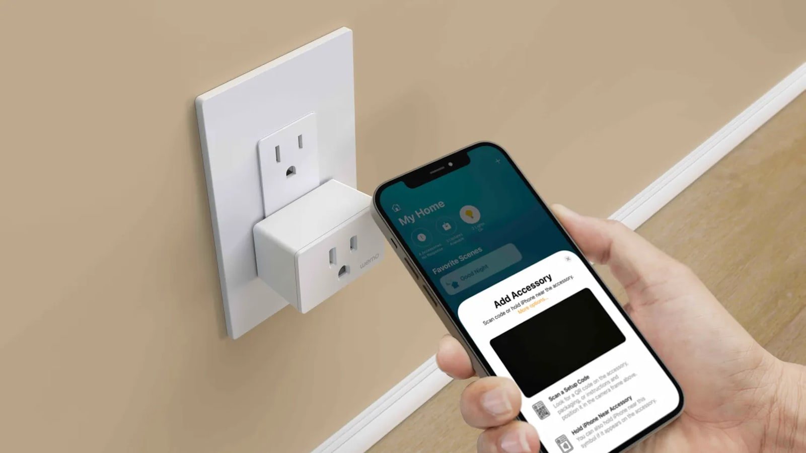 Belkin Wemo Smart Plug with Thread is compatible with Apple HomeKit to control appliances