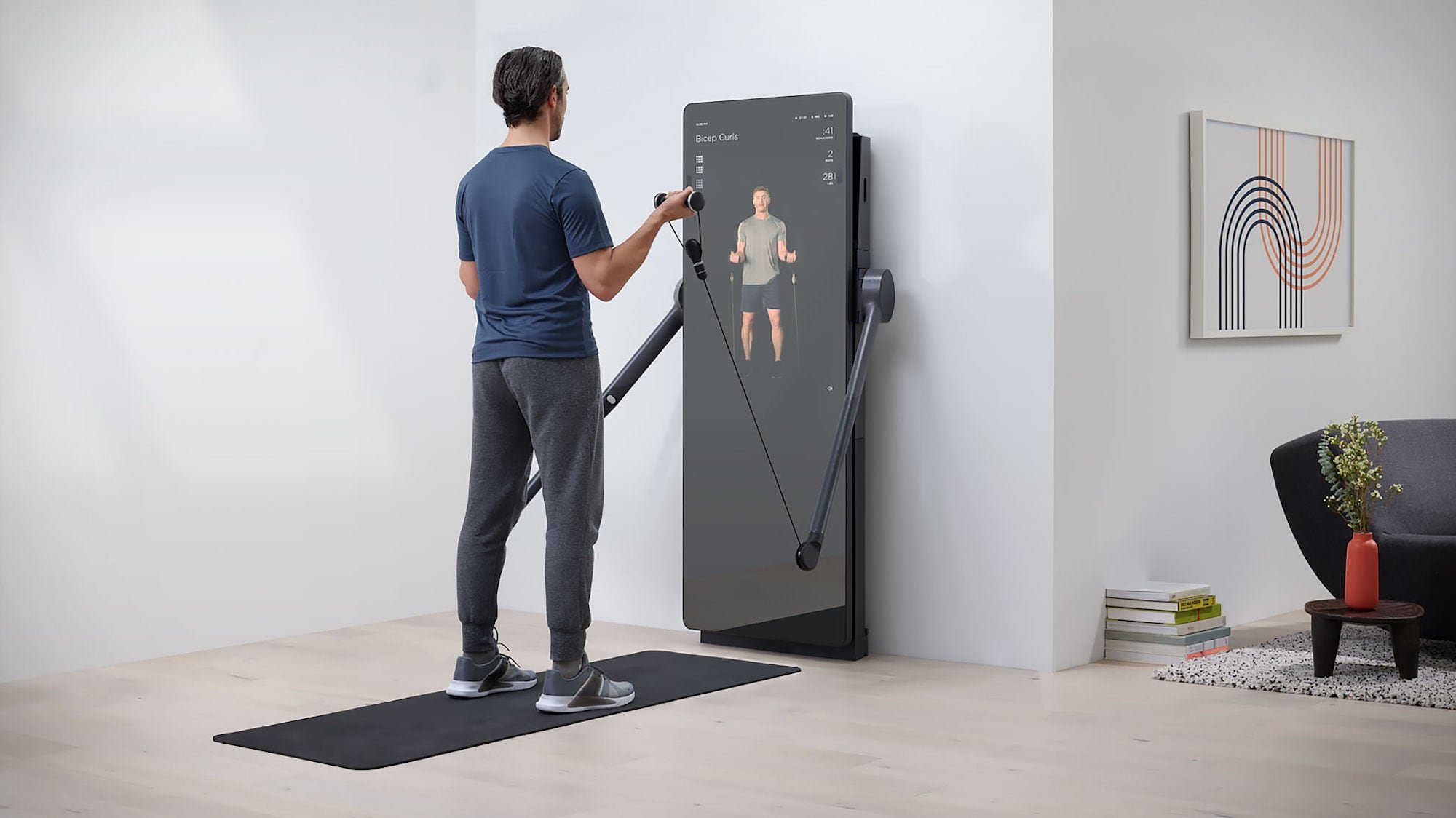FORME Studio LIFT connected fitness mirror has a built-in weight training system