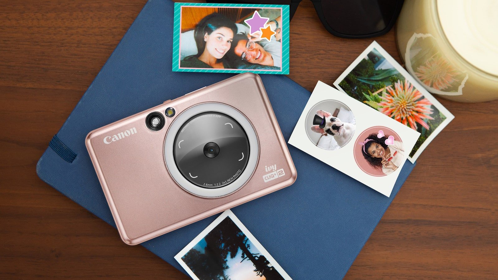 Canon IVY CLIQ+2 instant camera features a Large Selfie Mirror and 8 LED Ring Light