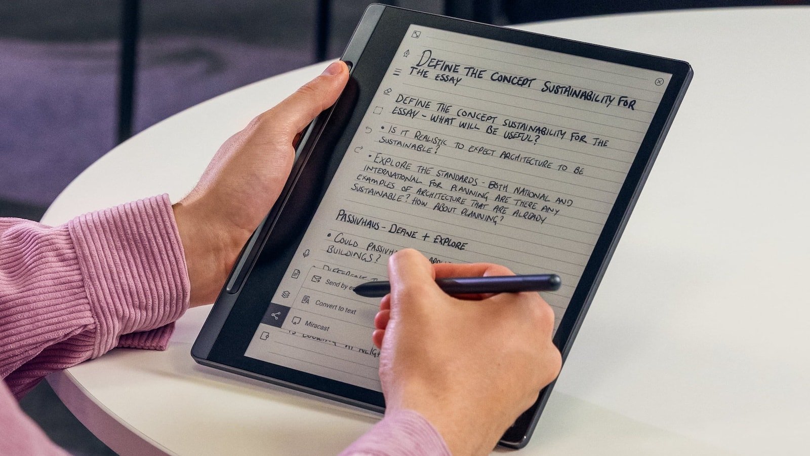 Lenovo Smart Paper 10.3″ E-Ink tablet lets you write with the stylus or annotate documents