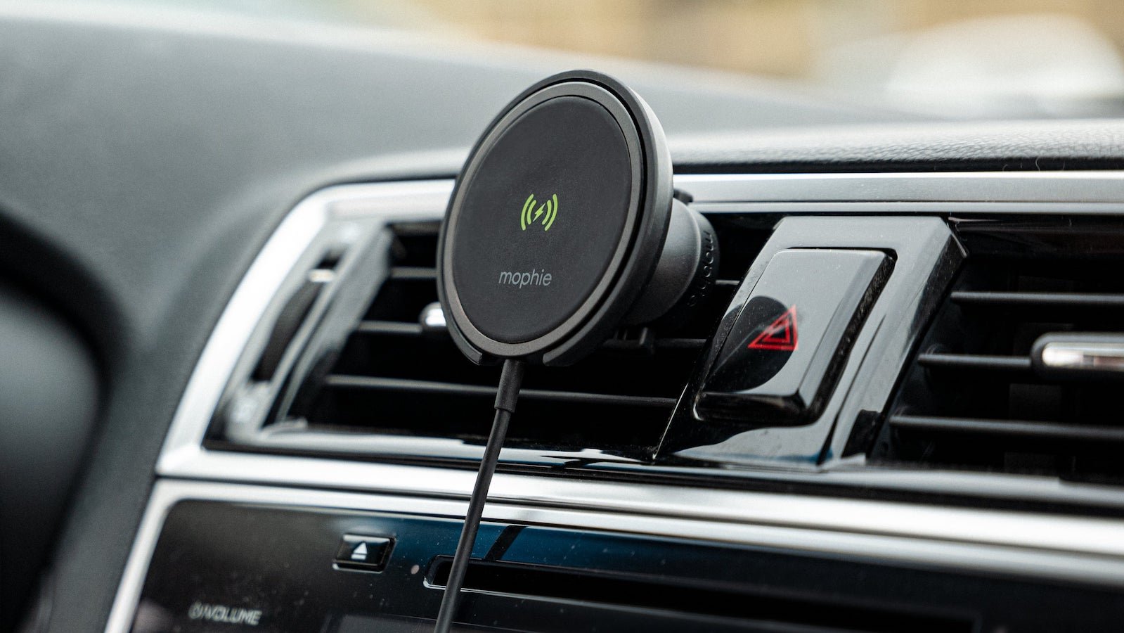 mophie snap+ wireless vent mount MagSafe car charger provides universal wireless charging