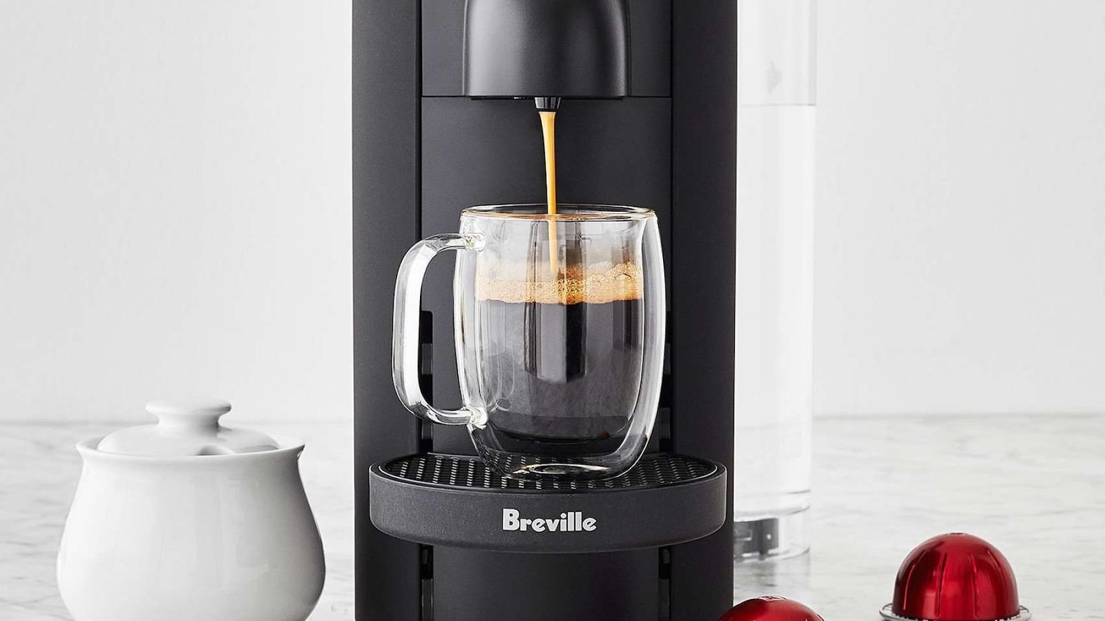 Breville Nespresso VertuoPlus Deluxe capsule coffee maker brews up to 5 cups