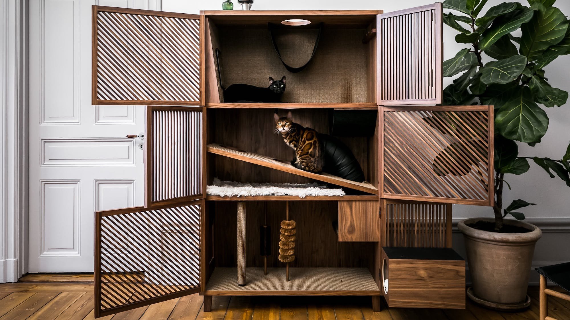 24Storage Cat Flat Bespoke Feline House looks like a gorgeous cabinet
