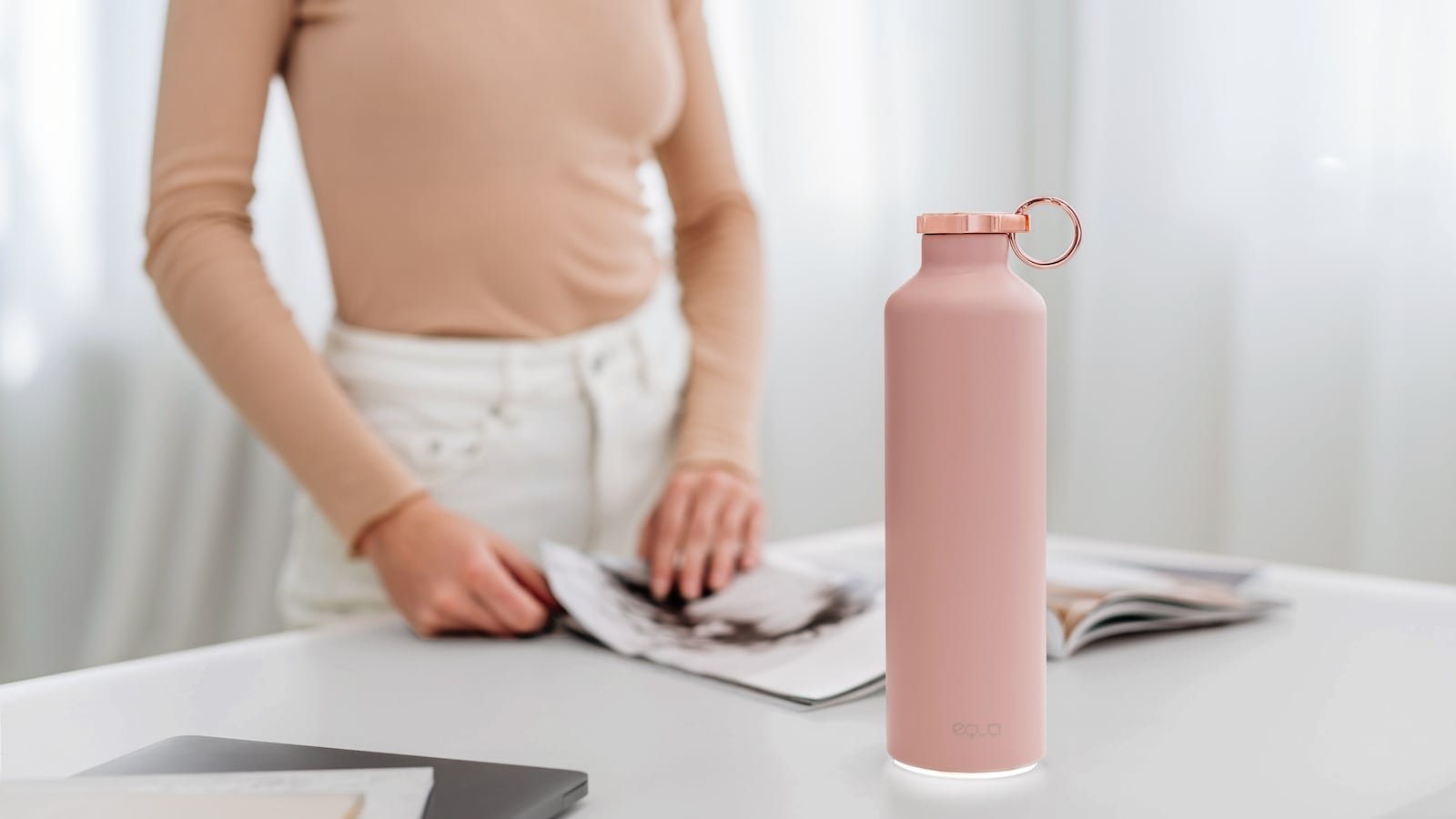 Equa Smart Hydration Reminder Water Bottle calculates your optimal water intake