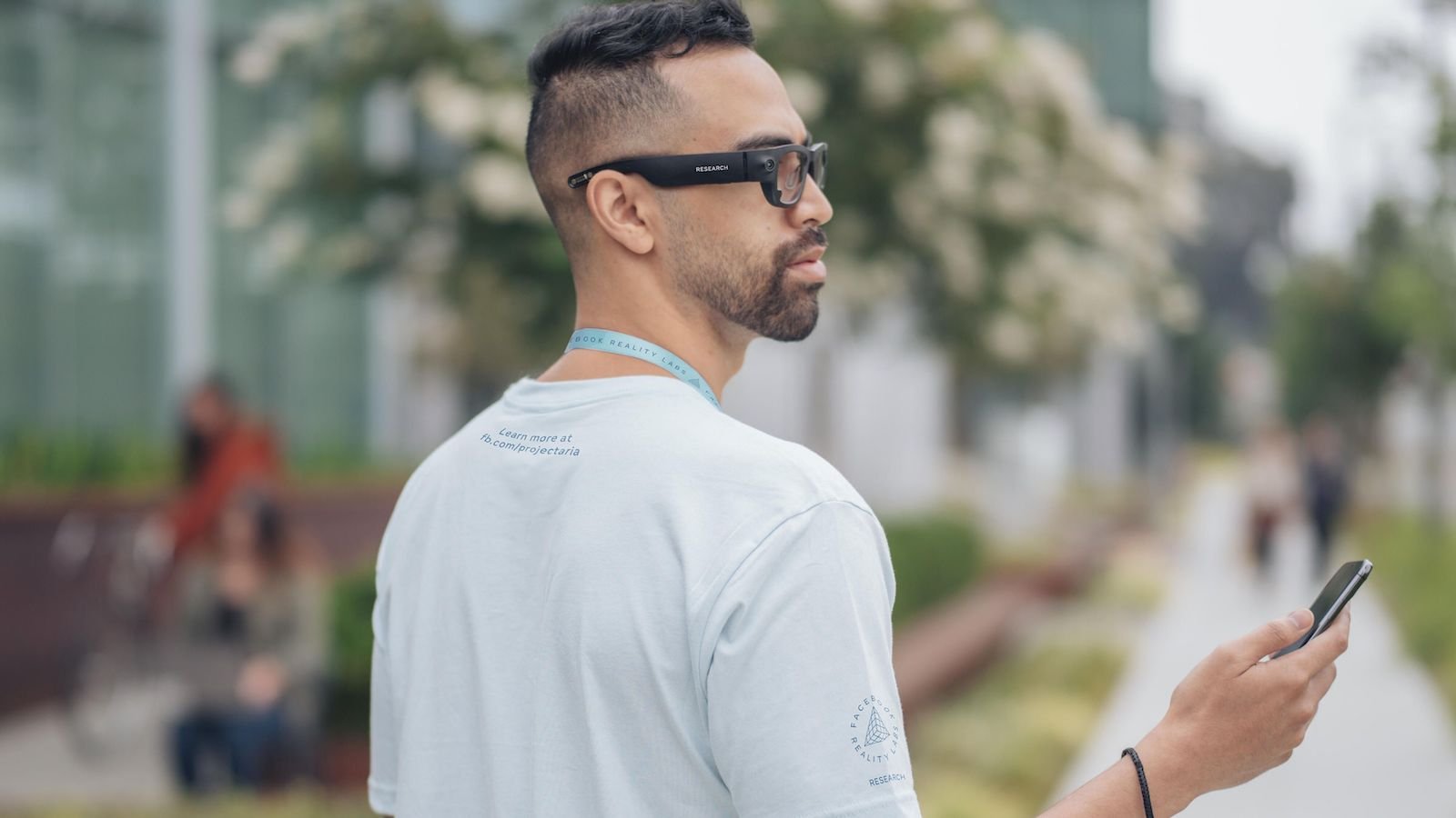 The Facebook Reality Labs Project Aria smart glasses have sensors to capture video and audio