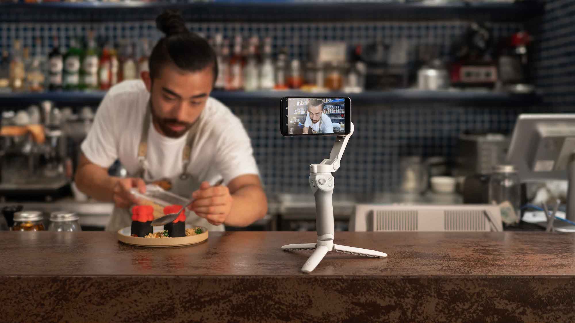 DJI Osmo Mobile 4 foldable phone gimbal has a convenient magnetic design