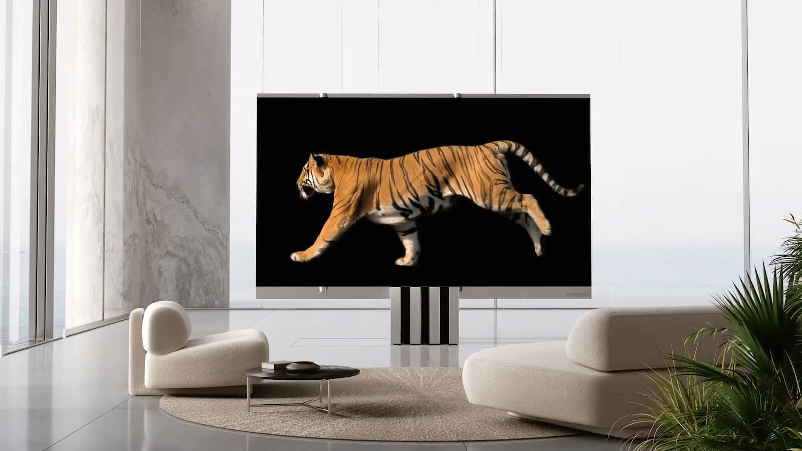 C SEED M1 indoor unfolding TV expands like an envelope to reveal a 165-inch display