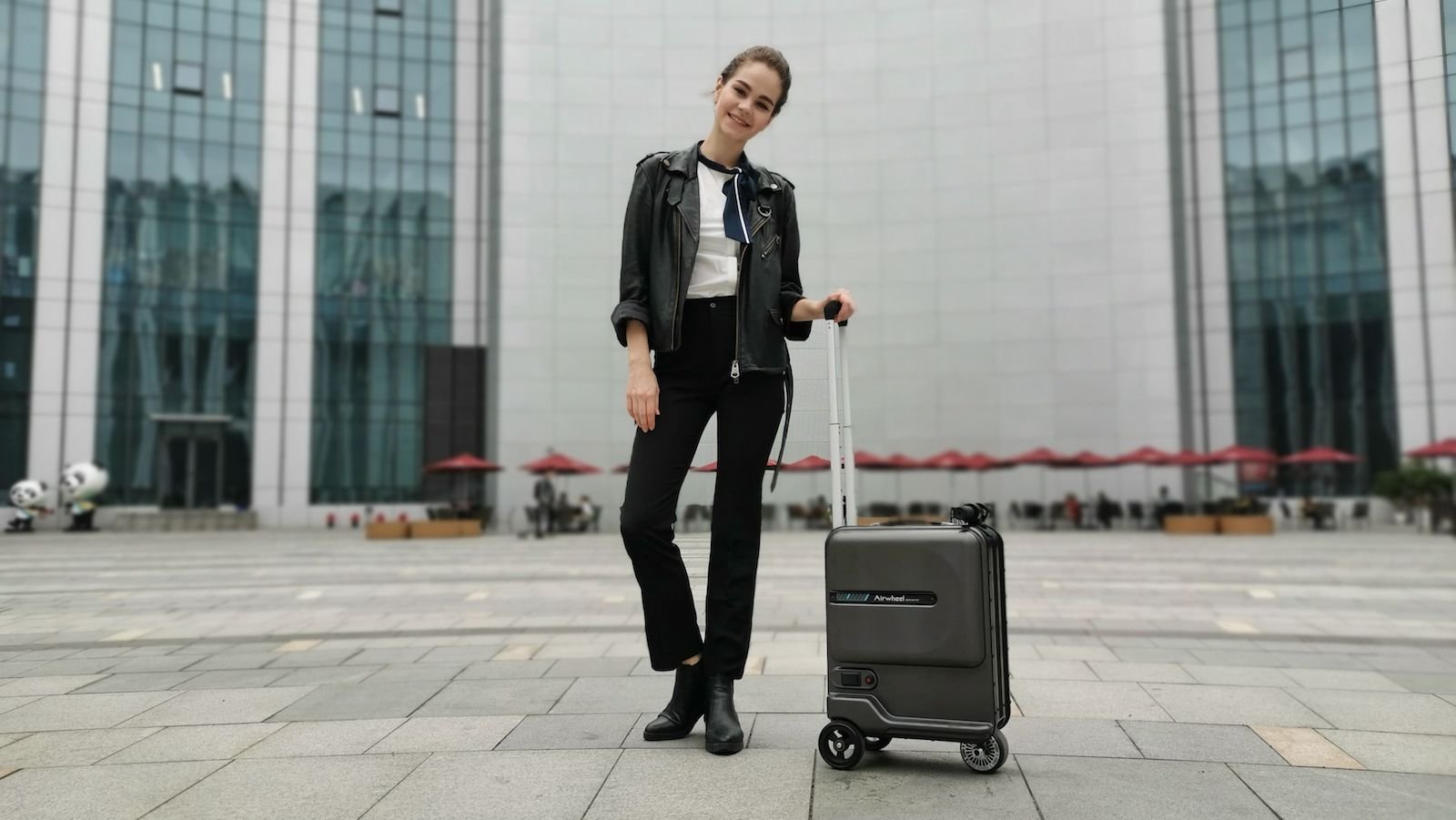 Rydebot Smart Suitcase Series has built-in dual USB ports and a 100-watt electric motor