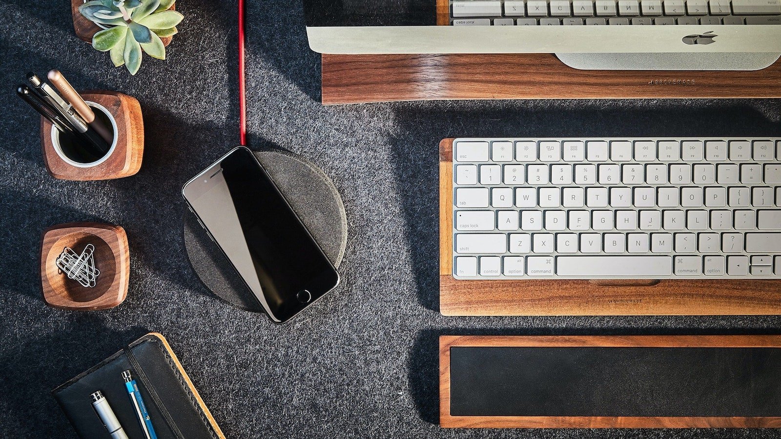 Grovemade Wood Keyboard Tray is a handy landing spot for your Apple wireless keyboard