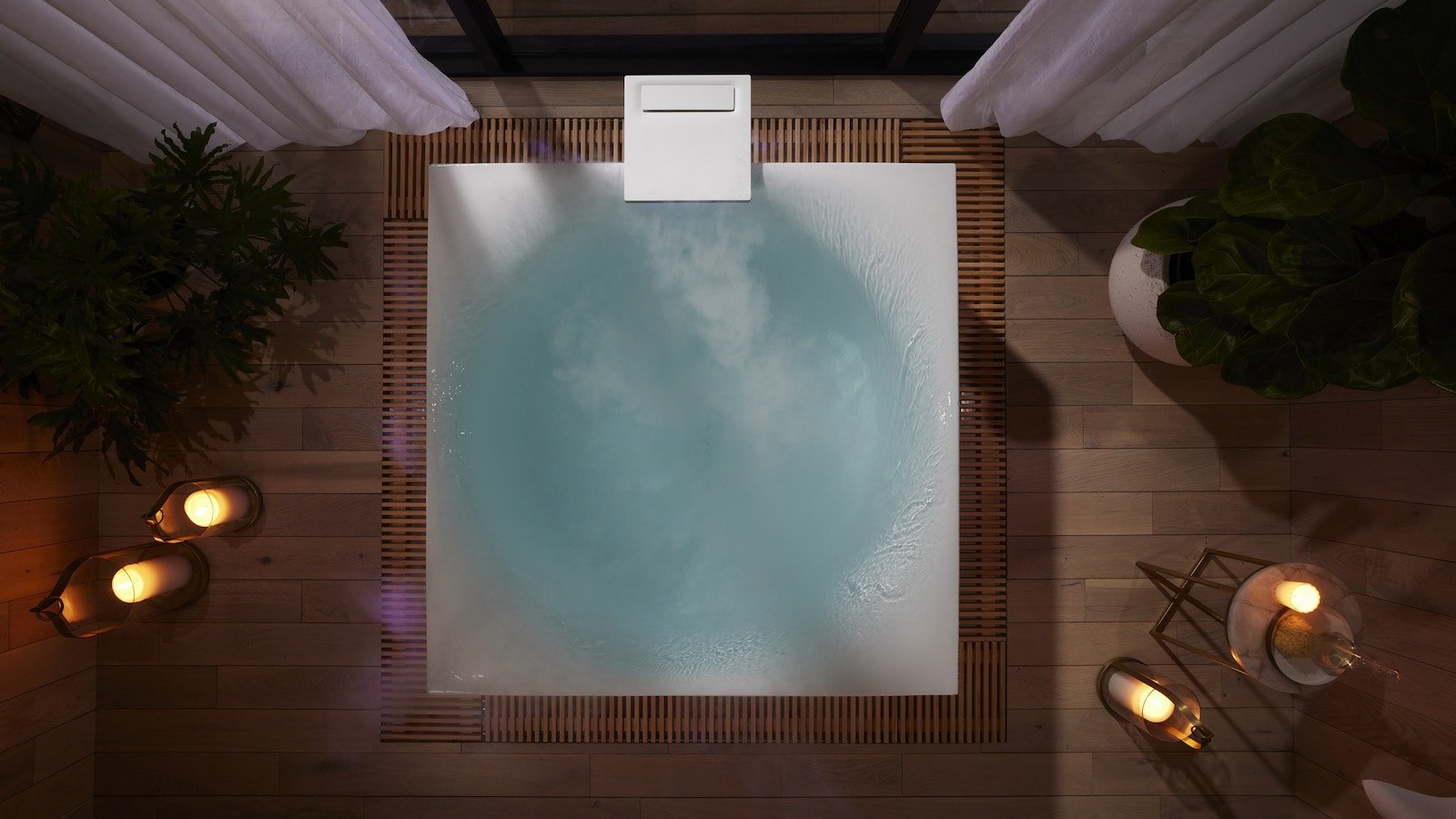 Kohler Stillness Bath freestanding tub uses PerfectFill technology with a smart drain