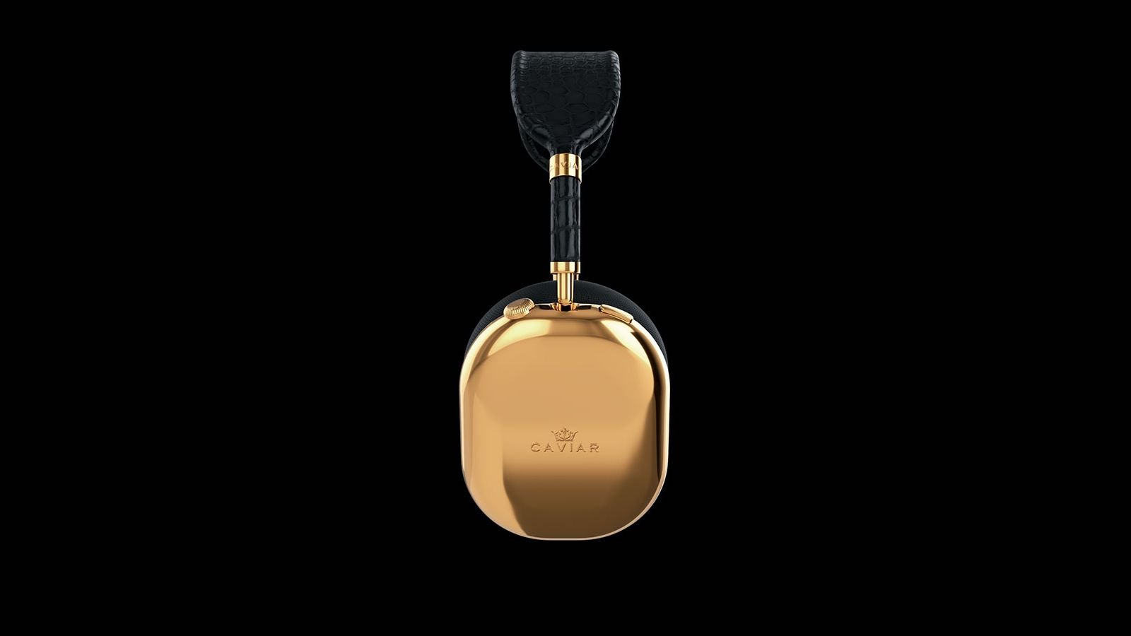 Caviar AirPods Max Gold Black features earcups made from 750 grams of pure gold