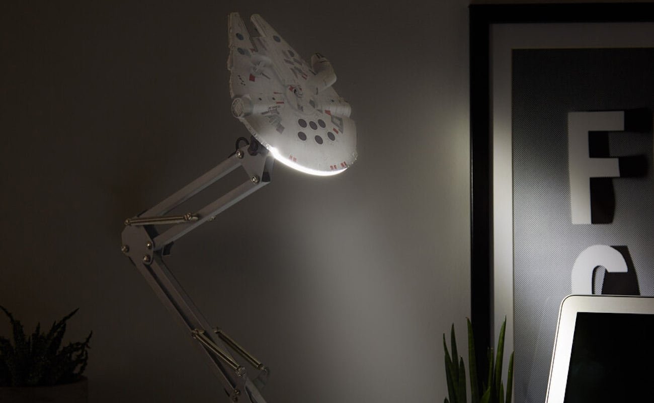 Millennium Falcon Star Wars Desk Lamp illuminates the dark and the light side of your workspace
