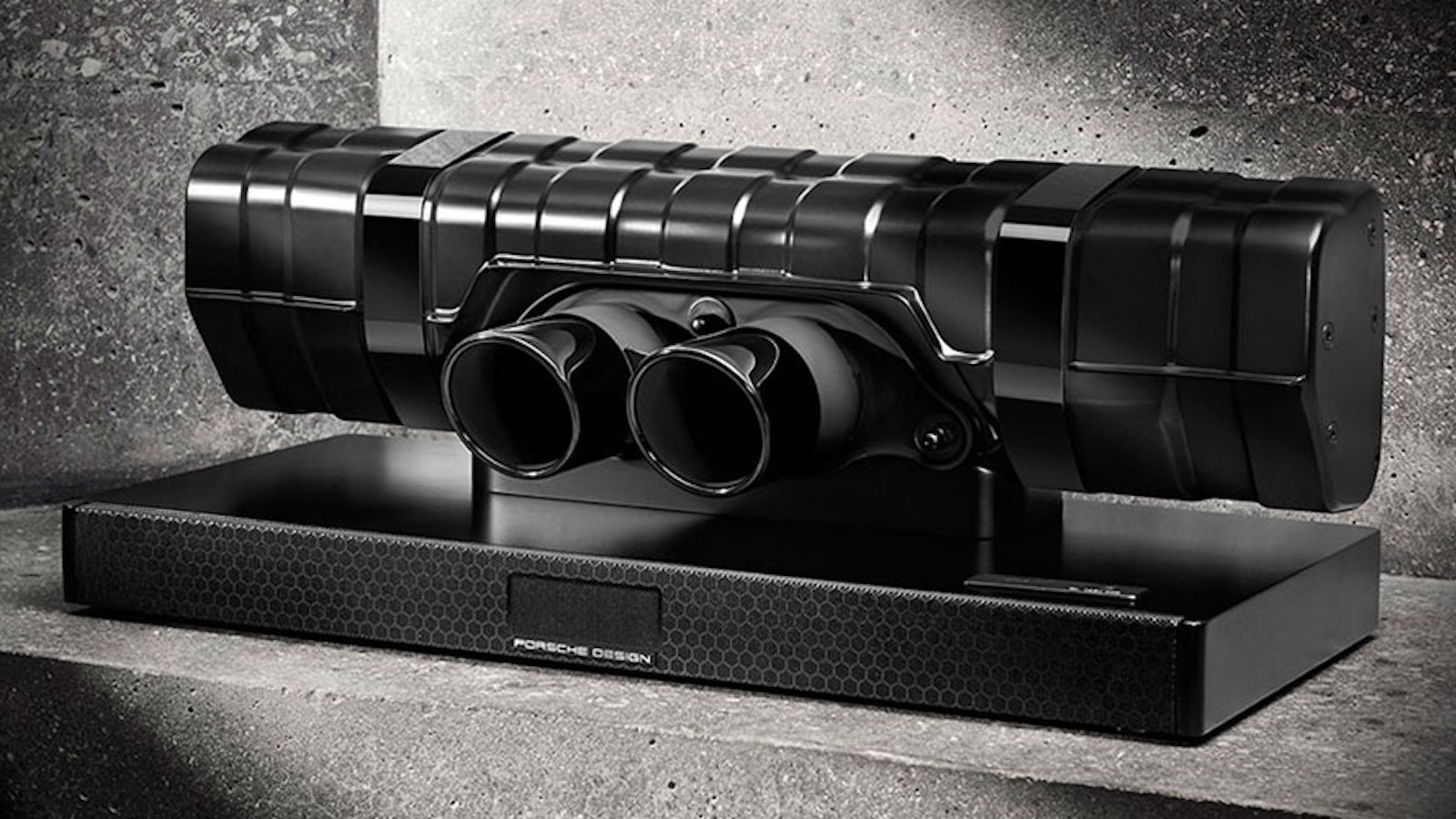 Porsche Design 911 Soundbar Black Edition Breathtaking Speaker has shiny black elements