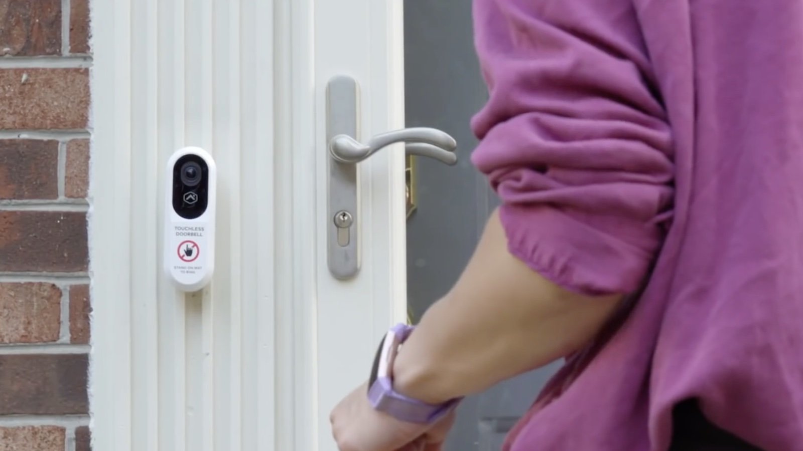 Alarm.com Touchless Video Doorbell rings without contact