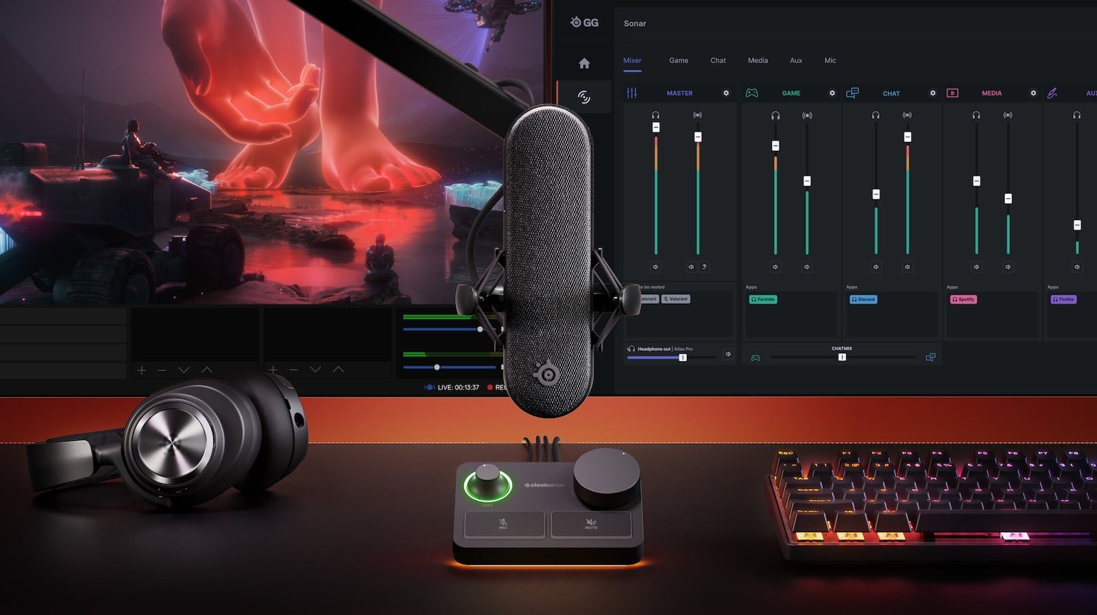 SteelSeries Alias Boom Arm has hidden-channel cable management for a tidy gaming setup