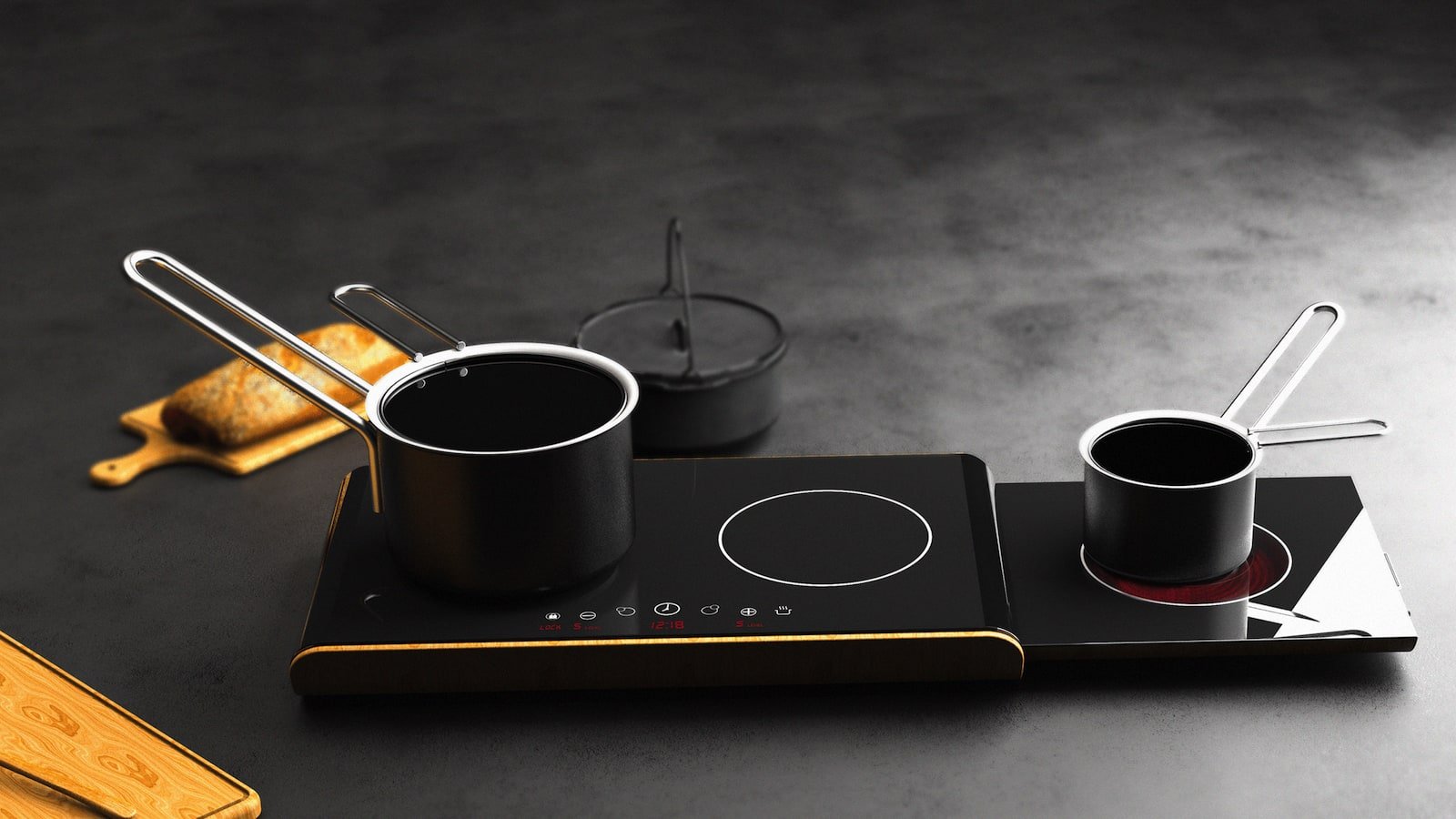 Fortido induction cooker features a lower-level cooktop that slides out like a drawer