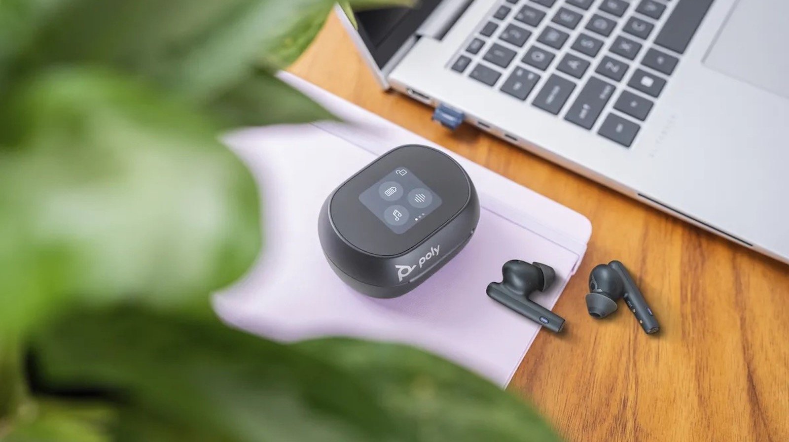 Poly Voyager Free 60 true wireless earbuds comes with a touchscreen Smart Charge Case