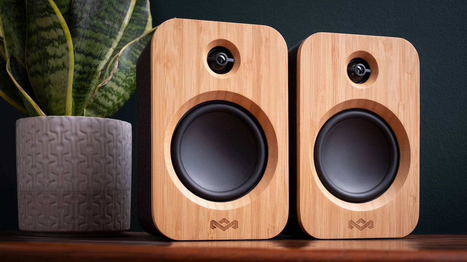 House of Marley Get Together Duo Bluetooth speakers have 3.5″ woofers and 1″ tweeters