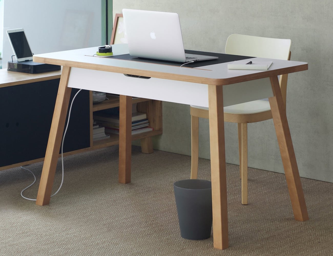 Bluelounge StudioDesk Advanced Office Desk keeps your workspace tidy