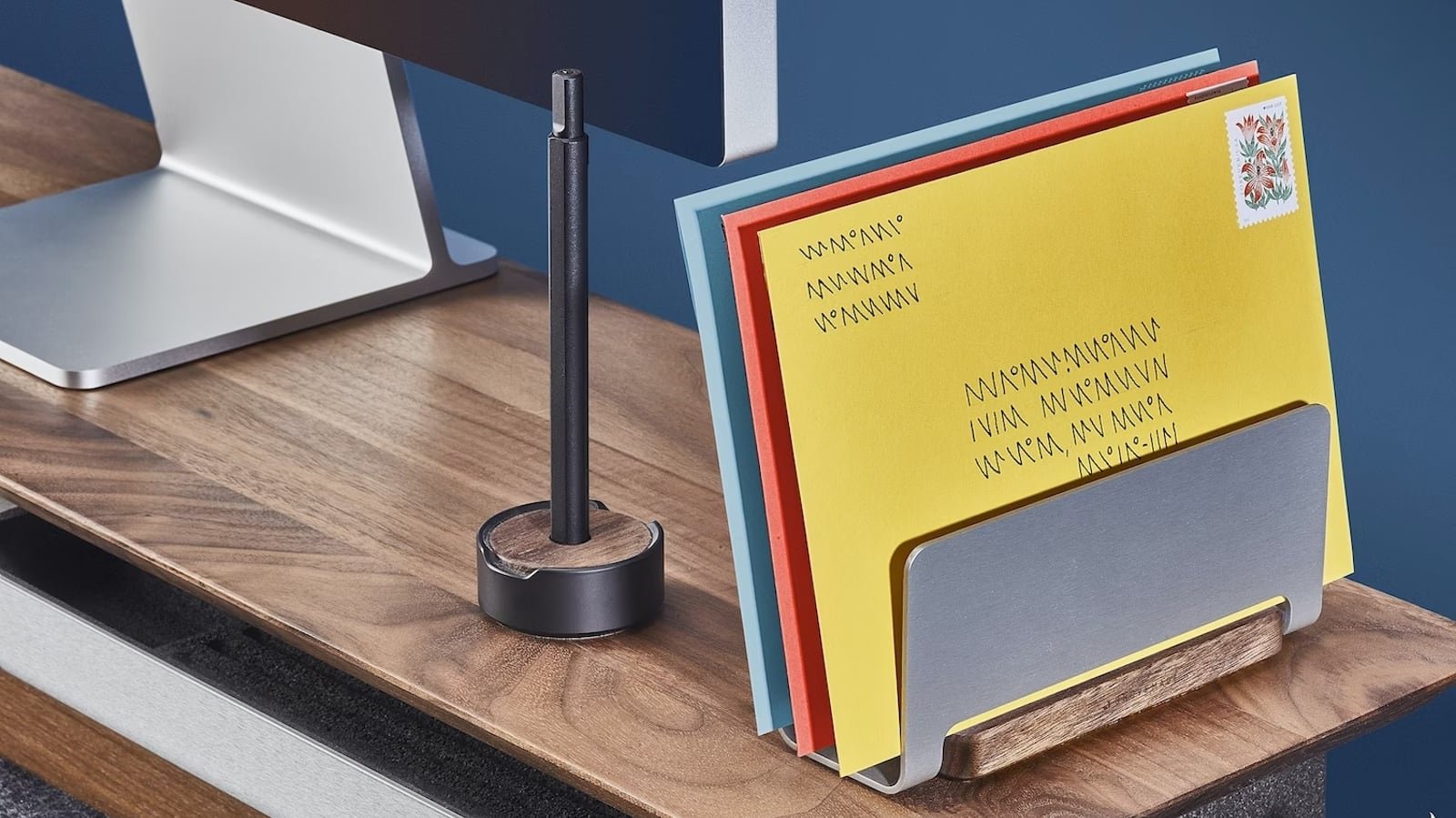 Grovemade Vertical Organizer has a sculptural shape that keeps letters looking tidy