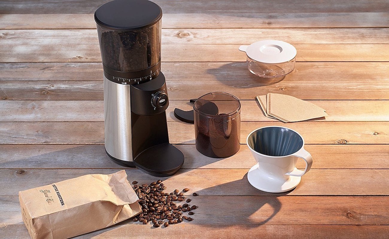 OXO BREW Conical Burr Coffee Grinder with Integrated Scale provides precise coffee measurements