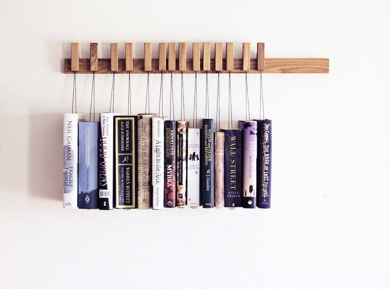 Wooden Book Rack in Oak