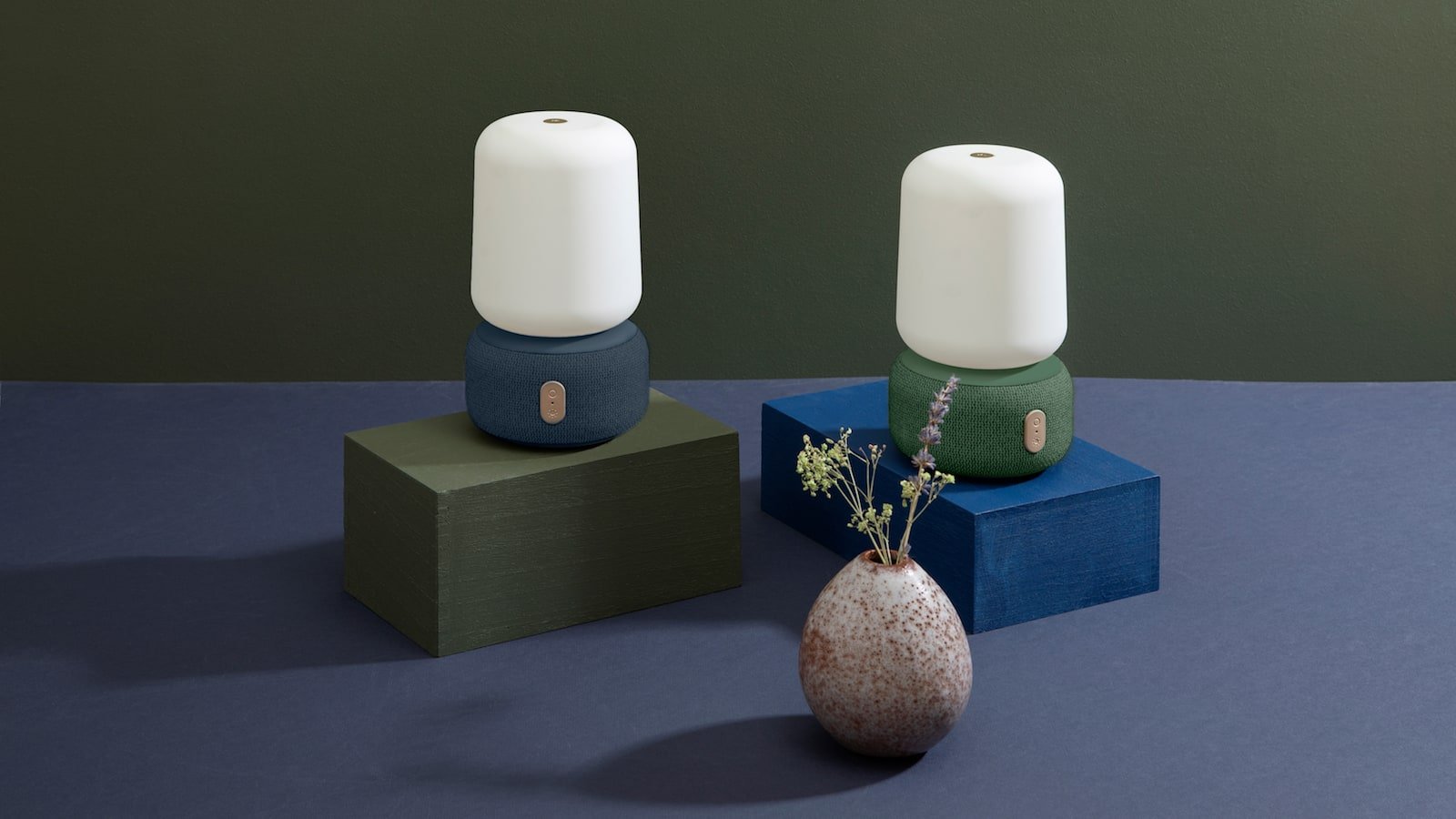 aLOOMI chic lantern and speaker offers a cozy ambiance indoors or outdoors and plays music