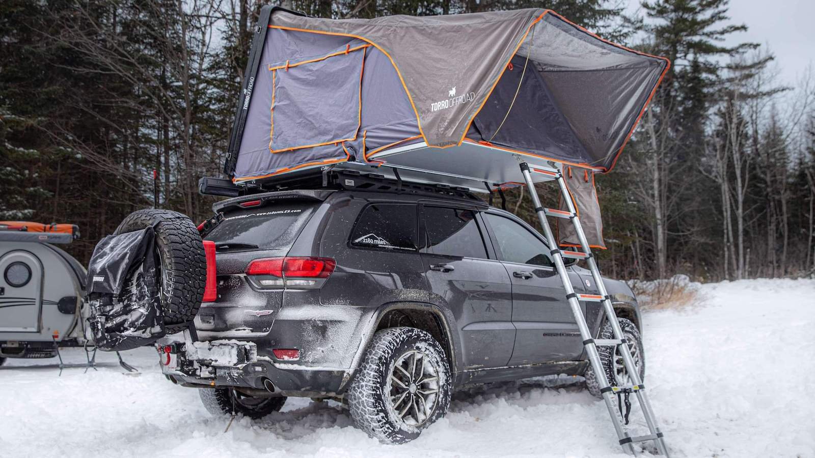 SkyLux Hard-Shell Rooftop Tent can sleep four people and sets up in about a minute