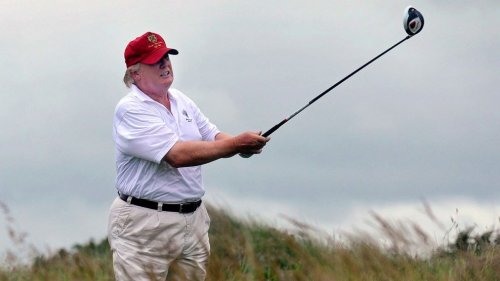 How many times did President Donald Trump played golf while in office?
