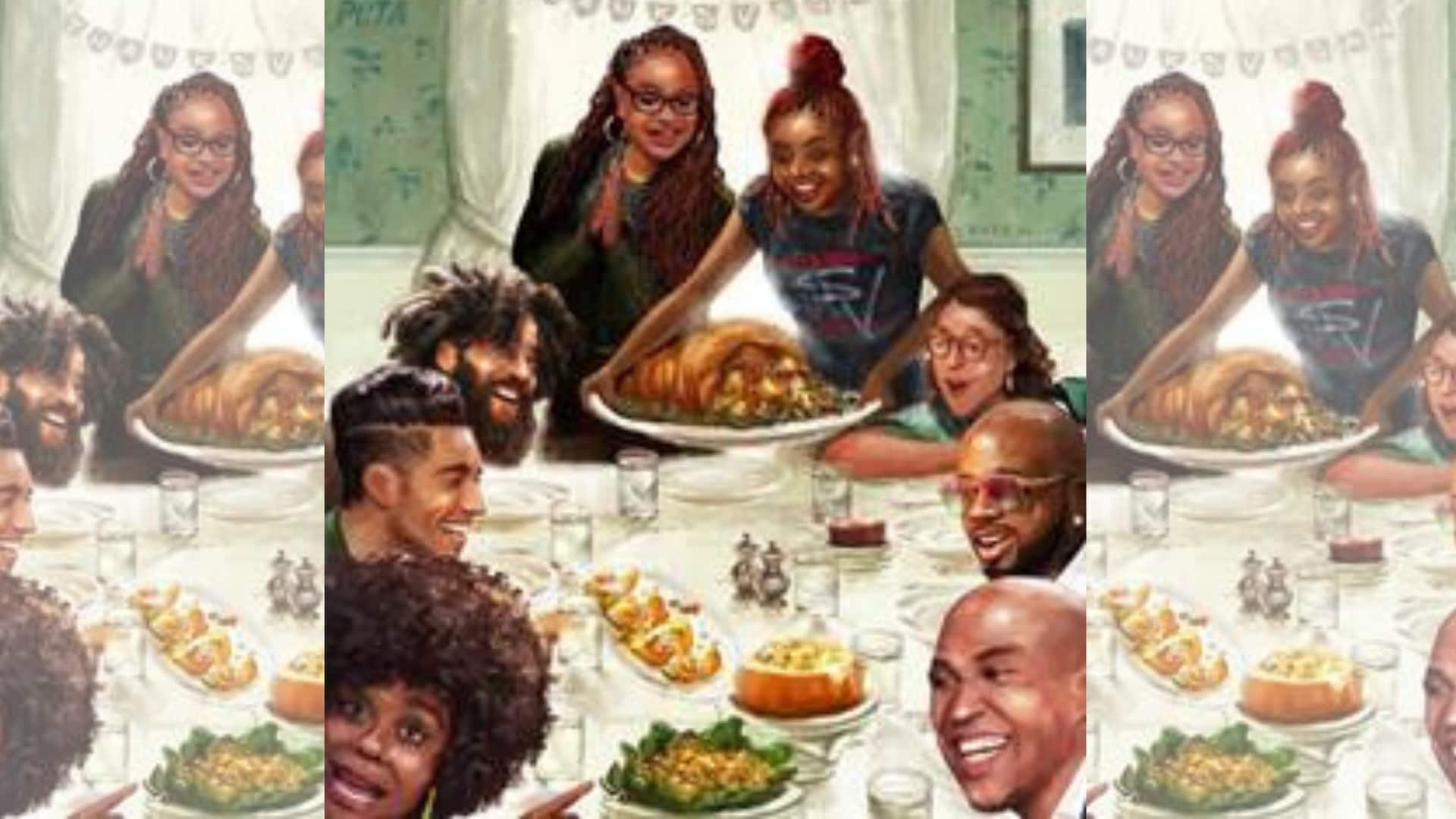 PETA reimagines famous Thanksgiving painting with vegan celebrities