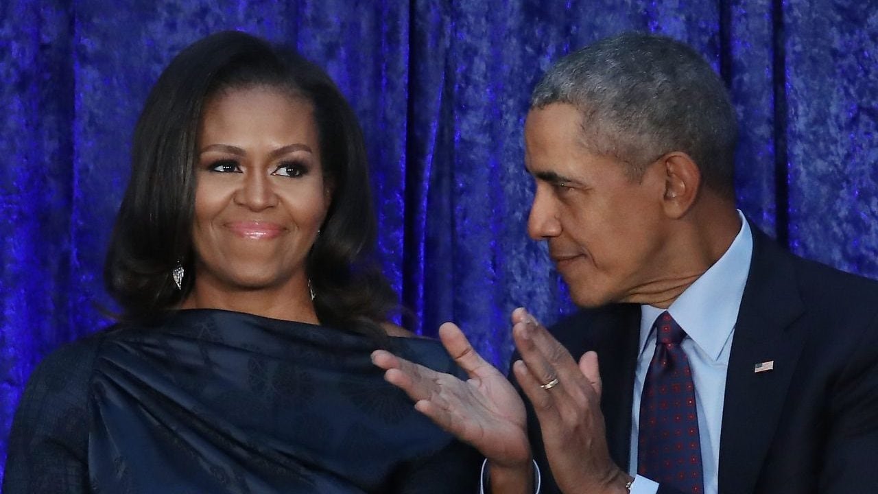 Michelle Obama: Barack and I ‘can’t get a word in’ with Sasha, Malia