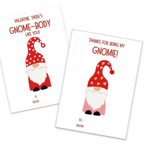 Free Printable Gnome Valentine's Day Cards
