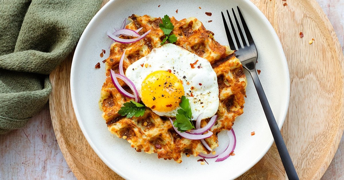 Cheesy Hash Brown Waffles