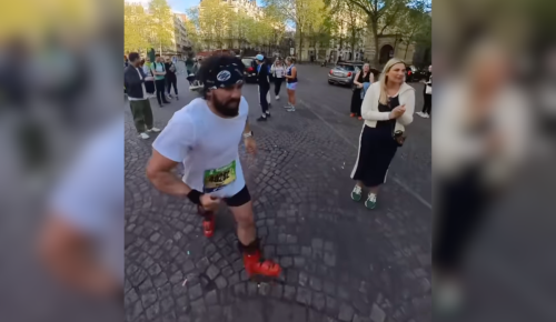 Man Runs Painful Marathon Wearing Ski Boots