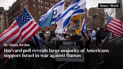 Harvard poll reveals large majority of Americans support Israel in war against Hamas