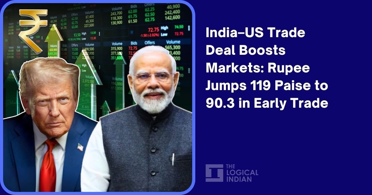 India–US Trade Deal Boosts Markets: Rupee Jumps 119 Paise to 90.3 in Early Trade