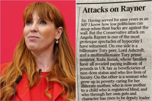 Former Tory MP slams party over Rayner attacks in superb letter to the Editor