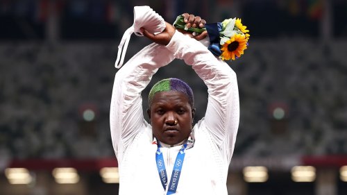 Queer Olympian Raven Saunders Saluted the “Oppressed” at Winning Ceremony