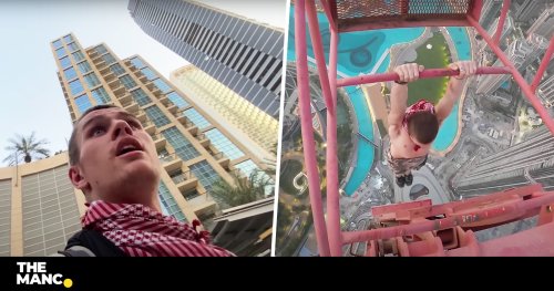 Manc free climber scales 1,200ft crane in Dubai after posing as construction worker