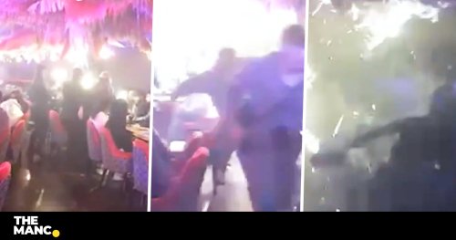 Terrifying video shows party decorations catching fire in a Manchester bar - again