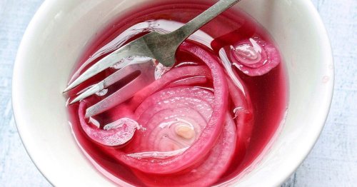 The easiest and best pickled red onion recipe we’ve ever seen belongs to Rick Bayless