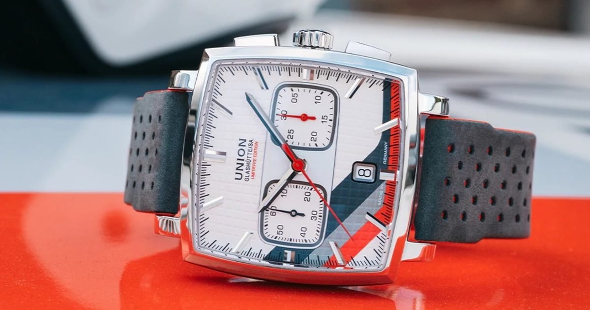 Union Glashütte’s new chronograph looks like a vintage race car dashboard