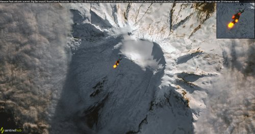 Snow-Covered Antarctica-Area Volcano Caught Spewing Lava on Satellite