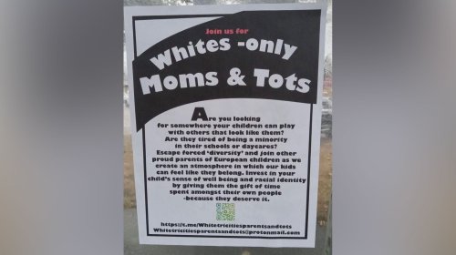 City Furious After Posters for ‘Whites-Only’ Toddler Playgroup Crop Up: ‘This Vile Garbage Isn’t Welcome’