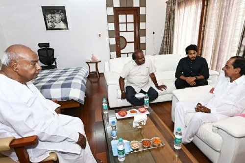 ‘There will be sensational news in 2-3 months’: KCR after meeting Devegowda