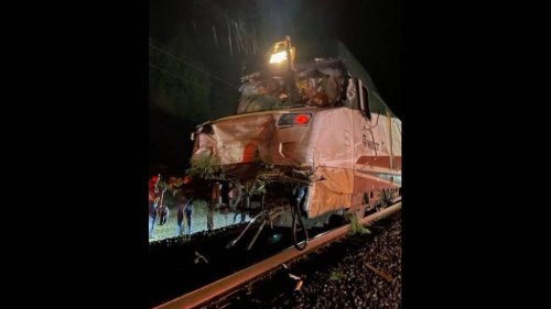 Amtrak engineer nearly impaled by tree slicing through train, Washington photos show