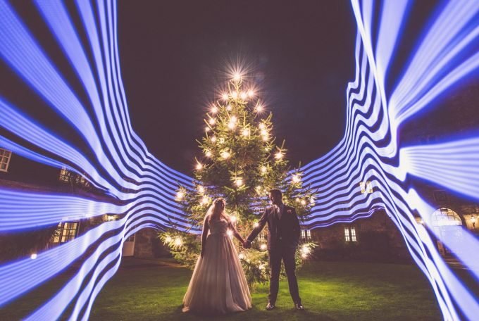 Wedding Portrait by Nick Murray Uses Creative Light Painting