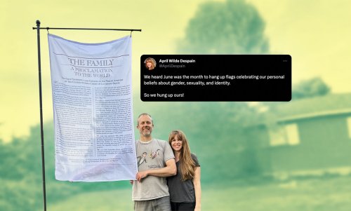 Mormon couple savagely mocked after flying ‘family values flag’ during Pride Month
