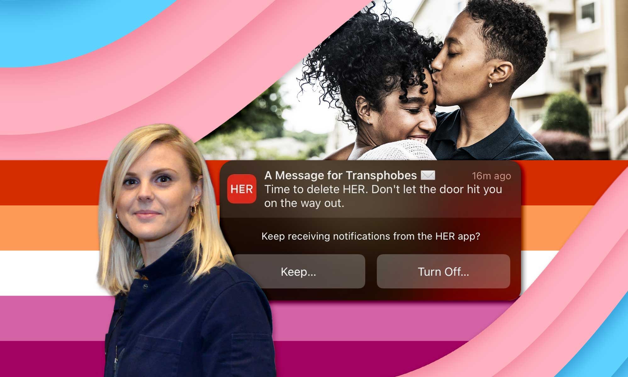 Lesbian dating app HER tells all transphobic users to delete their accounts