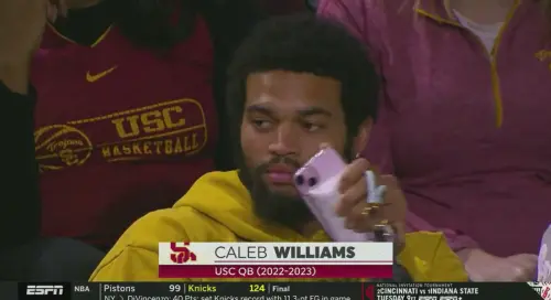 College football star Caleb Williams riles homophobes with pink phone, pink wallet and pink nails